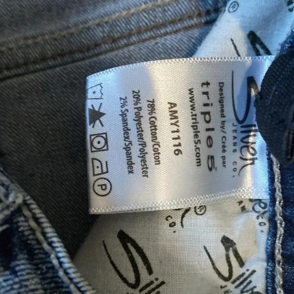 Girls silver skinny jeans - Picture 3 of 5